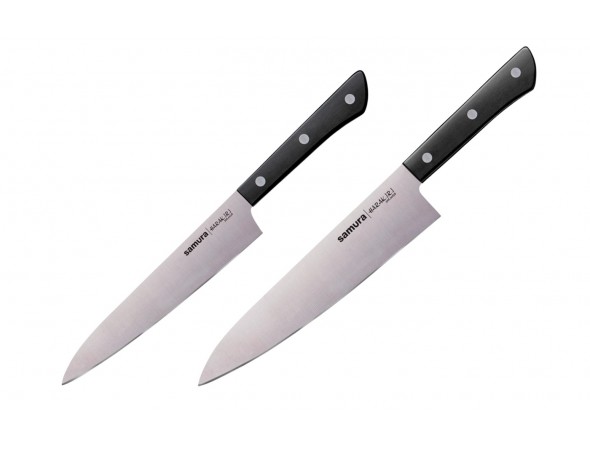 Набор из 2-х ножей Samura Harakiri универсальный 150 мм, шеф, черная рукоять