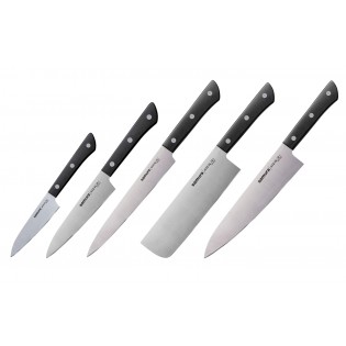 Набор из 5-ти ножей Samura Harakiri овощной, универсальный 120 мм, накири, шеф, для нарезки