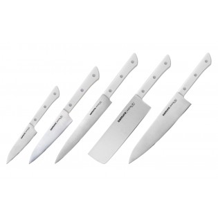 Набор из 5-ти ножей Samura Harakiri овощной, универсальный 120 мм, накири, шеф, для нарезки