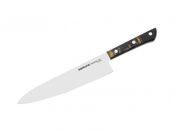Нож Samura Harakiri Шеф, 208 мм, акрил, черная рукоять