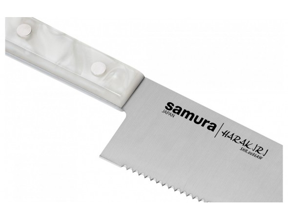 Нож Samura HARAKIRI Шеф серрейтор, зазубренное лезвие 208 мм, акрил, белая рукоять (ПОВРЕЖДЕНА УПАКОВКА) Нож Samura HARAKIRI Шеф серрейтор, зазубренное лезвие 208 мм, акрил, белая рукоять (ПОВРЕЖДЕНА УПАКОВКА)