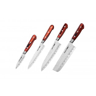 Набор из 4-х ножей SAMURA KAIJU, овощной, универсальный, шеф, накири