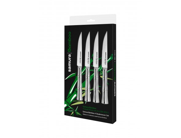 Набор из 4-х ножей для стейка Samura Bamboo