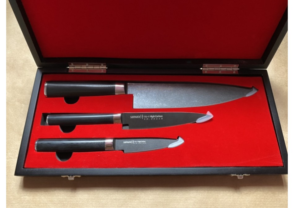 Обзор набора из 3-х ножей Samura Mo-V Stonewash