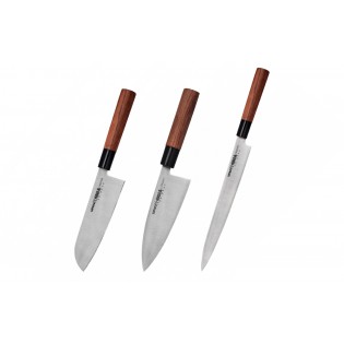 Набор из 3-х ножей Samura Okinawa сантоку, деба, Янагиба