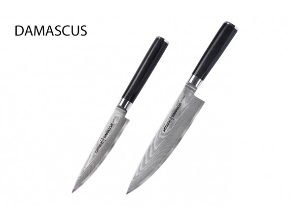 Набор из 2-х ножей Samura Damascus универсальный 125 мм, шеф