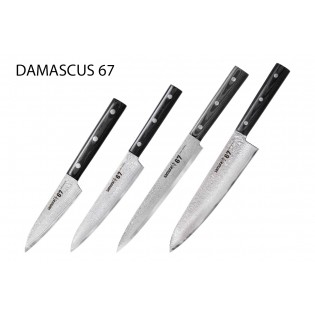 Набор из 4-х ножей SAMURA 67 DAMASCUS овощной, универсальный, слайсер, шеф