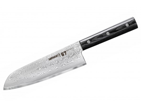 Набор из 6-ти ножей SAMURA 67 DAMASCUS овощной, универсальный 150 мм., сантоку, для нарезки, шеф, янагиба