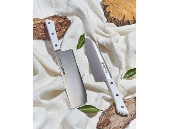 Нож Samura Harakiri Сантоку SHR-0095W, 175 мм, белая рукоять