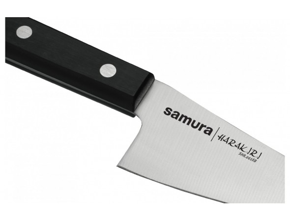 Нож Samura Harakiri современный универсальный, 146мм, черная рукоять (ПОВРЕЖДЕНА УПАКОВКА)
