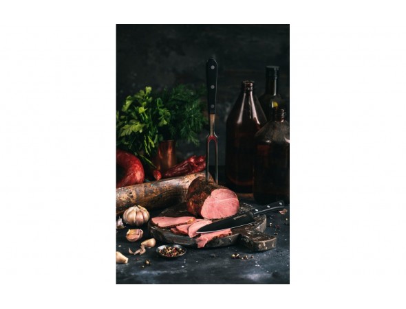 Вилка для мяса Samura Harakiri, 208 мм, черная рукоять (ПОВРЕЖДЕНА УПАКОВКА)