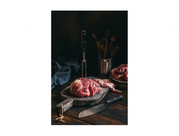 Вилка для мяса Samura Harakiri, 208 мм, черная рукоять (ПОВРЕЖДЕНА УПАКОВКА)