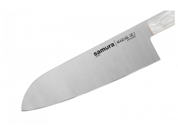 Нож Samura Harakiri Сантоку, 175 мм, перламутровая рукоять (ПОВРЕЖДЕНА УПАКОВКА)