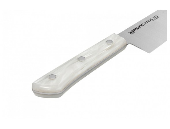 Нож Samura Harakiri Сантоку, 175 мм, перламутровая рукоять (ПОВРЕЖДЕНА УПАКОВКА)