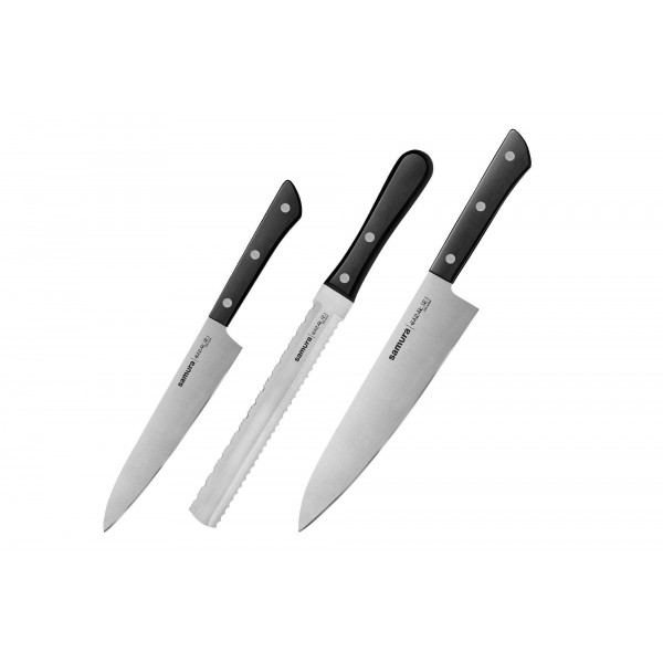 Набор из 3-х ножей Samura Harakiri универсальный 150 мм, для замороженных продуктов, шеф (ПОВРЕЖДЕНА УПАКОВКА)