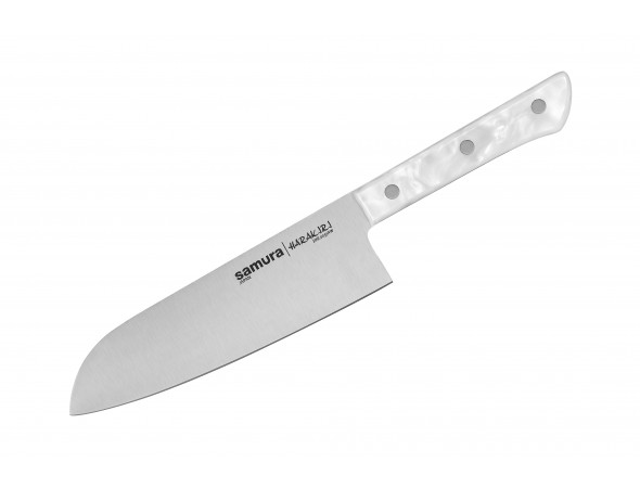 Набор из 5-ти ножей Samura Harakiri овощной, универсальный 150 мм, накири, сантоку, шеф, перламутровая рукоять Набор из 5-ти ножей Samura Harakiri овощной, универсальный 150 мм, накири, сантоку, шеф, перламутровая рукоять