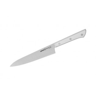 Нож Samura Harakiri Универсальный серрейтор, зазубренное лезвие 150 мм, белая рукоять