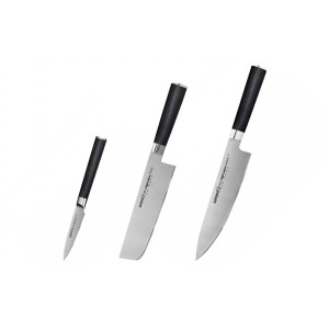 Набор из 3-х ножей Samura Mo-V овощной, накири, шеф