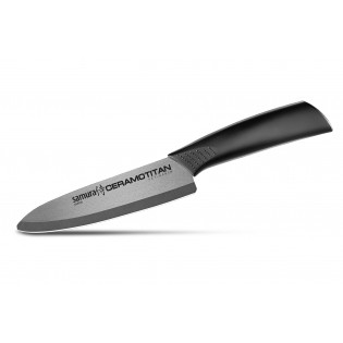 Нож Samura Ceramotitan Шеф, 145 мм, черная рукоять, матовый