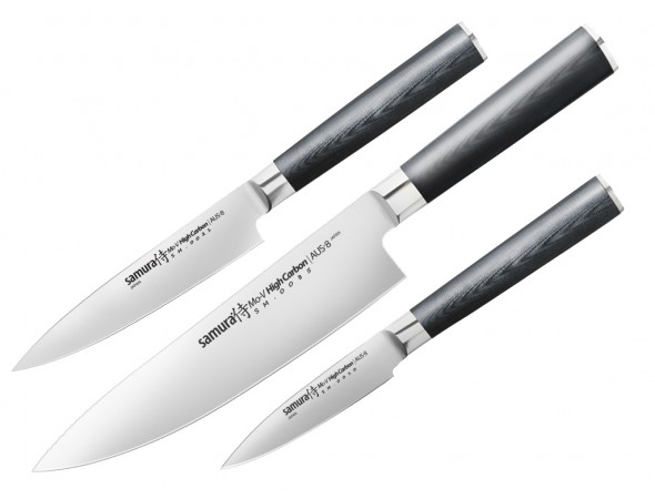 Набор из 3-х ножей Samura Mo-V Овощной, Универсальный 150 мм, Шеф