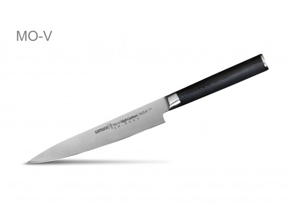 Набор из 4-х ножей Samura Mo-V Овощной, Универсальный 150 мм, Для нарезки, Шеф и подставки 