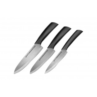 Набор из 3-х ножей Samura Ceramotitan Универсальный 125 мм, Шеф 145 мм и Шеф 175 мм,  матовый