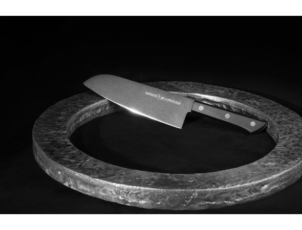 Нож Samura Shadow Сантоку, 175 мм, с покрытием BLACK FUSO