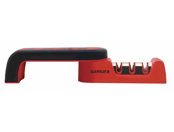 Точилка для ножей Samura трехфункциональная, красная