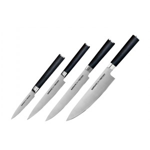 Набор из 4-х ножей Samura Mo-V овощной, универсальный, для нарезки, шеф