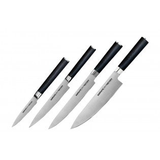 Набор из 4-х ножей Samura Mo-V овощной, универсальный, для нарезки, шеф