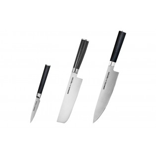 Набор из 3-х ножей Samura Mo-V овощной, накири, шеф