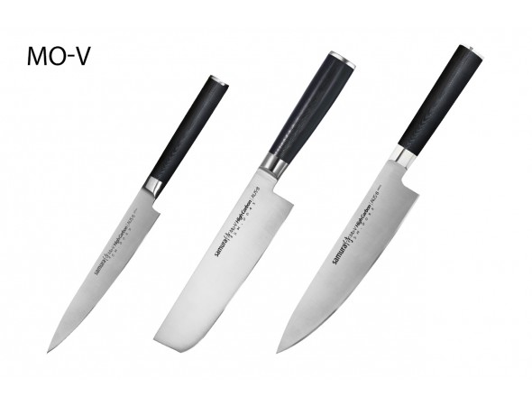 Набор из 3-х ножей Samura Mo-V Универсальный 150 мм, Накири, Шеф
