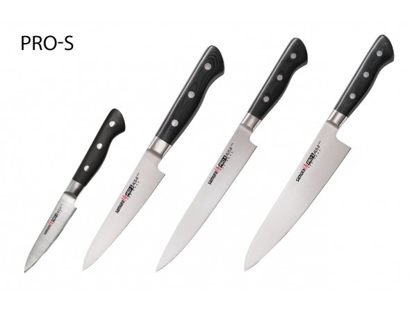 Набор из 4-х ножей Samura Pro-S Овощной, Универсальный 115 мм, для нарезки, Шеф