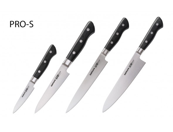 Набор из 4-х ножей Samura Pro-S Овощной, Универсальный 115 мм, для нарезки, Шеф