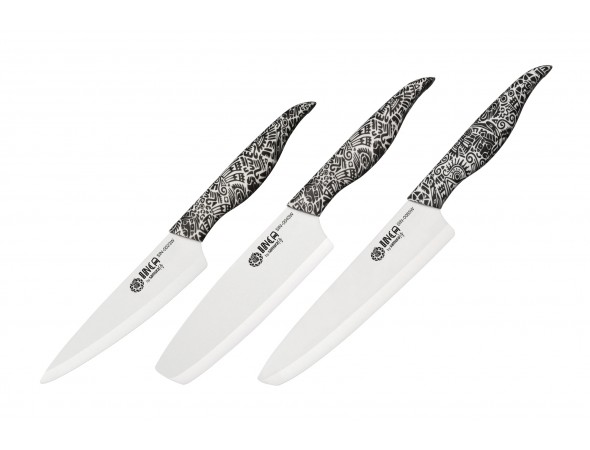 Набор из 3-х ножей Samura INCA универсальный, Шеф, Накири